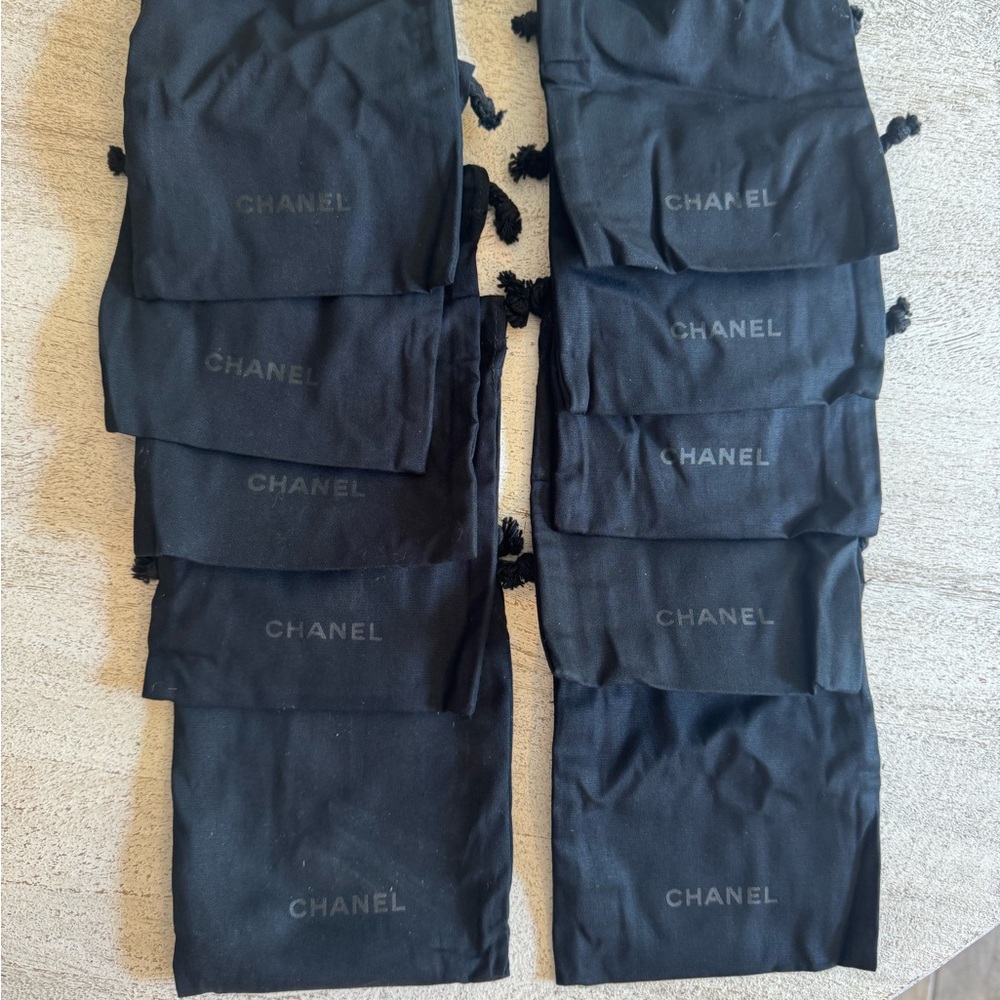 Lot of 10 canvas Chanel Black Dust Bag